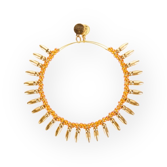 Alex and Ani ☀︎︎ Beaded Spike Expandable Bangle Bracelet - Oak Tree Set ☀︎︎ Gold - Picture 1 of 16